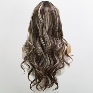 Lowest Price Ombre Ash Brown Silver Highlight 24Inches Loose Wave150%DensityTransparent Lace Russian Hair Uersatile Full <strong>LaceWig</strong> - Product Image 2