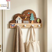 Étagères murales créatives en bois pour la décoration intérieure, porte-clés, supports en bois avec long crochet