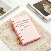Neuer Budget-Ordner im Blumenstil, 6-Ring Transparenter Mattierter Notizbuch-Umschlag aus PVC, Loseblatt-Material