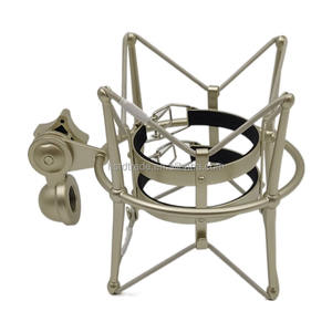 Support antichoc U47 pour microphone de studio DIY, coque de microphone argentée chromée avec pied de micro en métal pour Neumann - Product Image 3