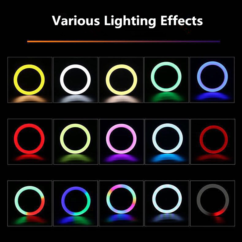 MJ30 12inch RGB LED Soft Ring Light, RGB Flash Ring Light for Camera Smartphone Video Shooting