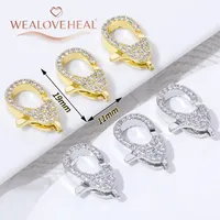 Nouveaux fermoirs de luxe 2026 en laiton plaqué or 18 carats avec zircone cubique incrustée pour la fabrication de bijoux et bracelets DIY