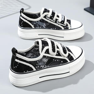 Nouvelles chaussures mocassins polyvalentes pour étudiants, en maille respirante, à semelle épaisse printemps/été avec boucle adhésive renforcée - Product Image 4