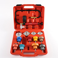 Détecteur de réservoir d'eau de voiture Testeur de fuite Système de refroidissement Kit de pression de radiateur 0-35PSI 14PCS Outil de détection de voiture