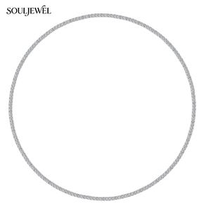 Collar <span class=keywords><strong>de</strong></span> Tenis Souljewel con Moissanita, Color D, VVS, Plata <span class=keywords><strong>de</strong></span> Ley S925, Cadena <span class=keywords><strong>de</strong></span> Diamantes, Joyería <span class=keywords><strong>de</strong></span> Lujo para Mujeres y Hombres - Product Image 1
