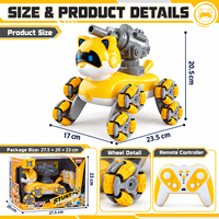 Jouet robot chien télécommandé EPT 2,4 GHz avec lanceur de fléchettes souples, lumières, musique et batterie rechargeable, cadeau pour enfants
