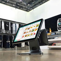 Système de point de vente DY tout-en-un avec écran tactile 15,6 + 11,6 pouces, Windows/Android, Google Store, avec deux écrans 11,6 pouces