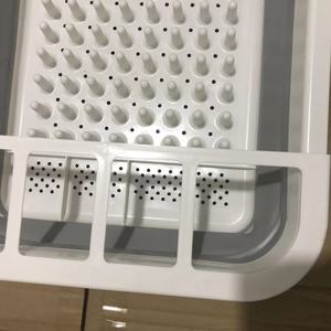 Folding Draining <b>Rack</b> Square Gray White Blue White Dish <b>Drying</b> Basket For Kitchen Tableware Storage - Product Image 2