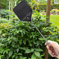 Raquette anti-insectes lavable en cuir, tapette à mouches portable avec manche extensible