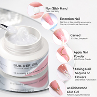 BORN PRETTY HEMA TPO FREE 60ml Gel de modelage 3D transparent blanc laiteux, non collant, pour extension rapide et sculpture de fleurs
