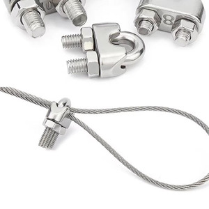 Fabrika toptan döküm SS304 316 paslanmaz çelik bağlantı elemanı u-cıvata simplex tel halat kablo klip ve cıvata tel halat kelepçesi - Product Image 2