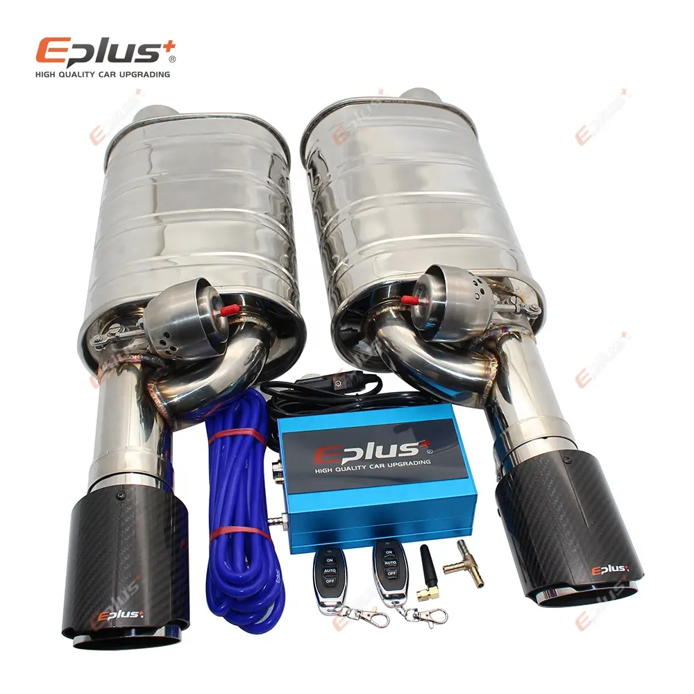 EPLUS 1 set (2 muffler) of 76mm inlet Performance Electric cutout valve valvetronic exhaust valved muffler with Remote Control k