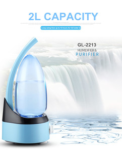 Humidificateur ultrasonique portable électrique 2000 ml, étanche, avec revêtement en tissu, lampe de nuit douce, aromathérapie, pour extérieur, maison, hôtel, voiture - Product Image 1