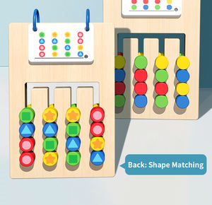 Planche éducative en bois avec tri des couleurs et des formes et reconnaissance des motifs pour le développement de l'apprentissage précoce des tout-petits - Product Image 3