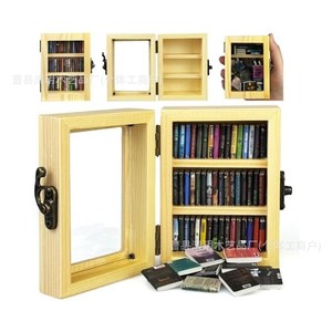 Creative Wooden Mini Bookshelf Solid Paulownia Wood Storage Cabinet Desktop Ornament Modern Minimalist Style Office Use - Product Image 3