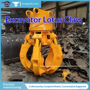 Garra hidráulica de excavadora tipo Lotus para chatarra de acero y hierro, y garra tipo Plum para transferencia de chatarra de acero, hierro y piedra. - Product Image 1
