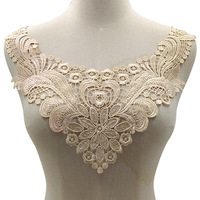 Accessoire de vêtement DIY : Col détachable, Corsage, Bordure de col, Col en dentelle soluble dans l'eau, Bordure en polyester, Faux col ajouré