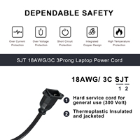 Cable de Extensión KC IEC320 C14 a C13 para Computadora, 30 cm, Orificios de Tornillo C14, C13 en Ángulo, H05VV-F 3G 0.75 mm IP11