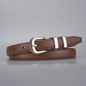 <span class=keywords><strong>Ceinture</strong></span> fine décorative pour <span class=keywords><strong>femme</strong></span> avec logo personnalisé, boucle ardillon en alliage <span class=keywords><strong>argent</strong></span>é, en cuir véritable, pour jeans <span class=keywords><strong>et</strong></span> costumes - Product Image 1