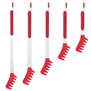 Yingrun Stainless Steel Food Clips Red And Black <b>Comb</b> Shape <b>Heat</b> Resistant Kitchen Utensil For Noodles Salad Buffet - Product Image 5