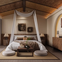 Furnitur Kombinasi Ruang Tamu, Kamar Tidur, Ruang Makan, Apartemen, dan Homestay Gaya Wabi Sabi dari Kayu Oak Modern yang Dapat Disesuaikan, 57