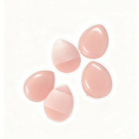 Éponge de maquillage en silicone souple transparente en forme de goutte d'eau, applicateur de doigt lavable pour fond de teint liquide et correcteur