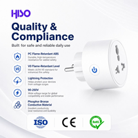 Prise intelligente universelle Tuya WiFi Zigbee EU 16A 3250W V0 ignifuge avec protection contre la foudre, compatible Alexa Google Home