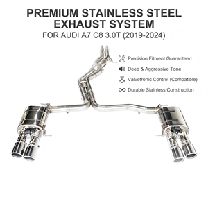 Vortex Sport Sound Tuning Stainless Steel Catback <b>Exhaust</b> System Fits Audi A7 C8 3.0T 2019-2024 Electronic Valve - Product Image 1