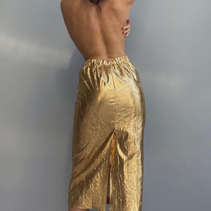 <span class=keywords><strong>Jupe</strong></span> en similicuir brillant doré, nouvelle collection été-automne 2025, style coréen, vêtements streetwear, <span class=keywords><strong>jupe</strong></span> pour femmes - Product Image 4
