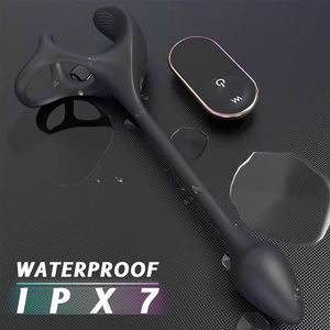 Anneau vibrant rechargeable en silicone pour homme - Jouet sexuel étanche IPX7 pour pénis - Product Image 3