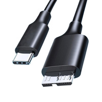 Cable de Disco Duro Externo Tipo-C a Micro-B, USB 3.0 de Alta Velocidad para Laptop y Teléfono, con Revestimiento de PVC y Conductor de Cobre Estañado
