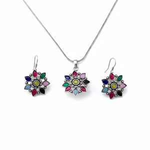 Conjunto de joyería de moda chapada oxidada a la moda, hermosa joyería étnica para mujer, perfecta para bodas y uso festivo - Product Image 2