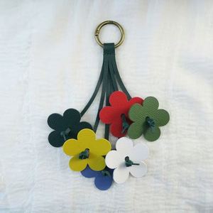 Six-color Floral PU Leather Keychain for Women Flower <b>Bag</b> <b>Charm</b> PU Leather Flower Pendant Versatile <b>Bag</b> Accessory - Product Image 1