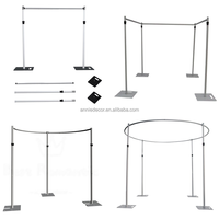 ANNIELU Support de rideau réglable en gros, structure de toile de fond de 9 mètres de long pour mariage, fête, événement commercial, décoration