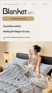 Wholesale Hot-selling <b>Rabbit</b> Fur <b>Blanket</b>, Thickened Luxury Office Nap <b>Blanket</b>, Warm Small Air-conditioned Sofa <b>Blanket</b> - Product Image 3