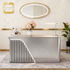 Mostrador de Recepción Moderno con Luz LED, Mostrador de Recepción para Comercios, Mesa de Caja para Proveedor de Mostradores de Recepción Personalizados - Product Image 3