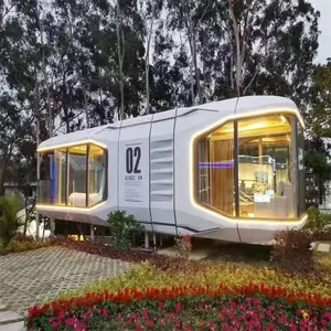 Airbnb Luxus vorgefertigte Casa Container Haus modulare Maison Conte neur Log Cabin Tiny Camp Modulare Kapsel Fertighaus