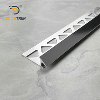DECORTRIM - Perfil de Aluminio Bifacial para Alfombras con Barra Antideslizante para Transición de Baldosas a Alfombras y Unión de Pisos sin Juntas