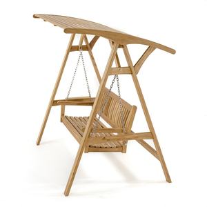 Chaise balançoire double moderne en bois pour l'intérieur/l'extérieur pour la maison, le jardin, le parc et les enfants. - Product Image 6