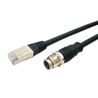 Conector M12 Código X de 8 pines a cable moldeado RJ45 Cámara industrial Cat6 Cable Ethernet Bus de campo industrial