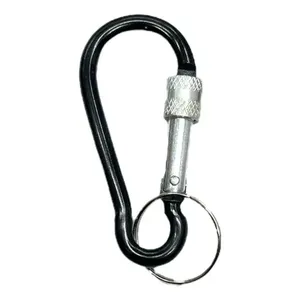 Porte-clés sécurisé en acier inoxydable, ovale, style simple, pour usage extérieur - Product Image 1