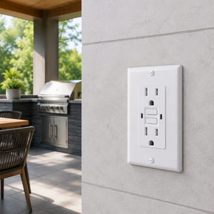เต้ารับ GFCI แบบทดสอบตัวเองได้ BAREP CULus Listed 15A 125V รุ่น TR WR พร้อมไฟ LED สำหรับใช้ภายนอกอาคาร เช่น ห้องครัวและห้องน้ำ - Product Image 4
