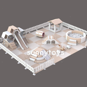 Set Noleggio Palestra per Bambini con Scivolo, Ponte in Schiuma, Blocchi, Piscina di Palline Bianche, Tappetino, Recinzione, Attrezzatura per Giochi Morbidi per Feste - Product Image 2