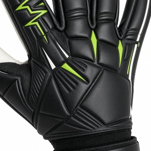 Gants de gardien de but de football personnalisables en cuir PU, à doigts entiers, antidérapants, avec sangle de poignet réglable, unisexe - Product Image 3