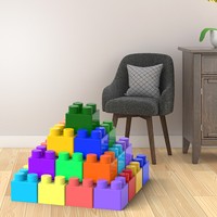 Bloques de Construcción Educativos de Plástico ABS a Escala 1:8, Modelo de Juguete Moderno y Grande para Niños de 5 a 7 Años, Parque de Diversiones, Construcción Gigante
