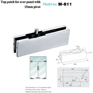 Produttore di accessori per porte in vetro senza telaio temperato per ufficio raccordo Patch in acciaio inossidabile 304 - Product Image 5