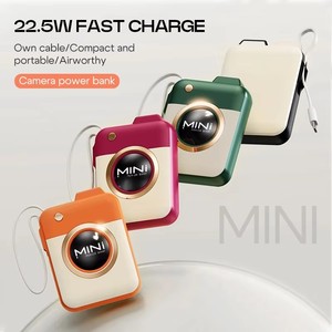Nouveau produit, batterie externe mini caméra à charge rapide PD 22,5 watts, haute capacité, avec entrée Type-C et USB, capacité de 10000 mAh - Product Image 2