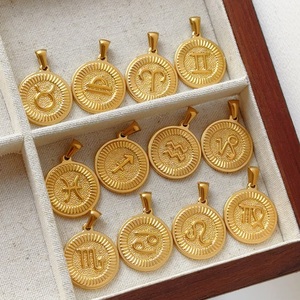 Non ternir astrologie collier signe <span class=keywords><strong>du</strong></span> zodiaque bijoux femmes 18k or personnalisé Constellations pendentif cadeau céleste - Product Image 3