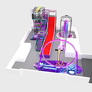 Aire de jeux intérieure commerciale de haute qualité sur le thème cosmique, avec château gonflable, zone de jeux souple et grand toboggan pour enfants - Product Image 1