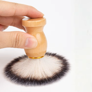 Brosse à raser en poils naturels avec manche en bois, outil de coiffure pour salon de barbier, pour homme, pour savon à raser, mousse <span class=keywords><strong>et</strong></span> crème - Product Image 3